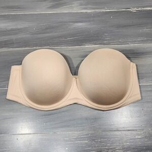 Wacoal Bra 42D Red Carpet Full Figure Underwire Strapless Bra 854119 Beige